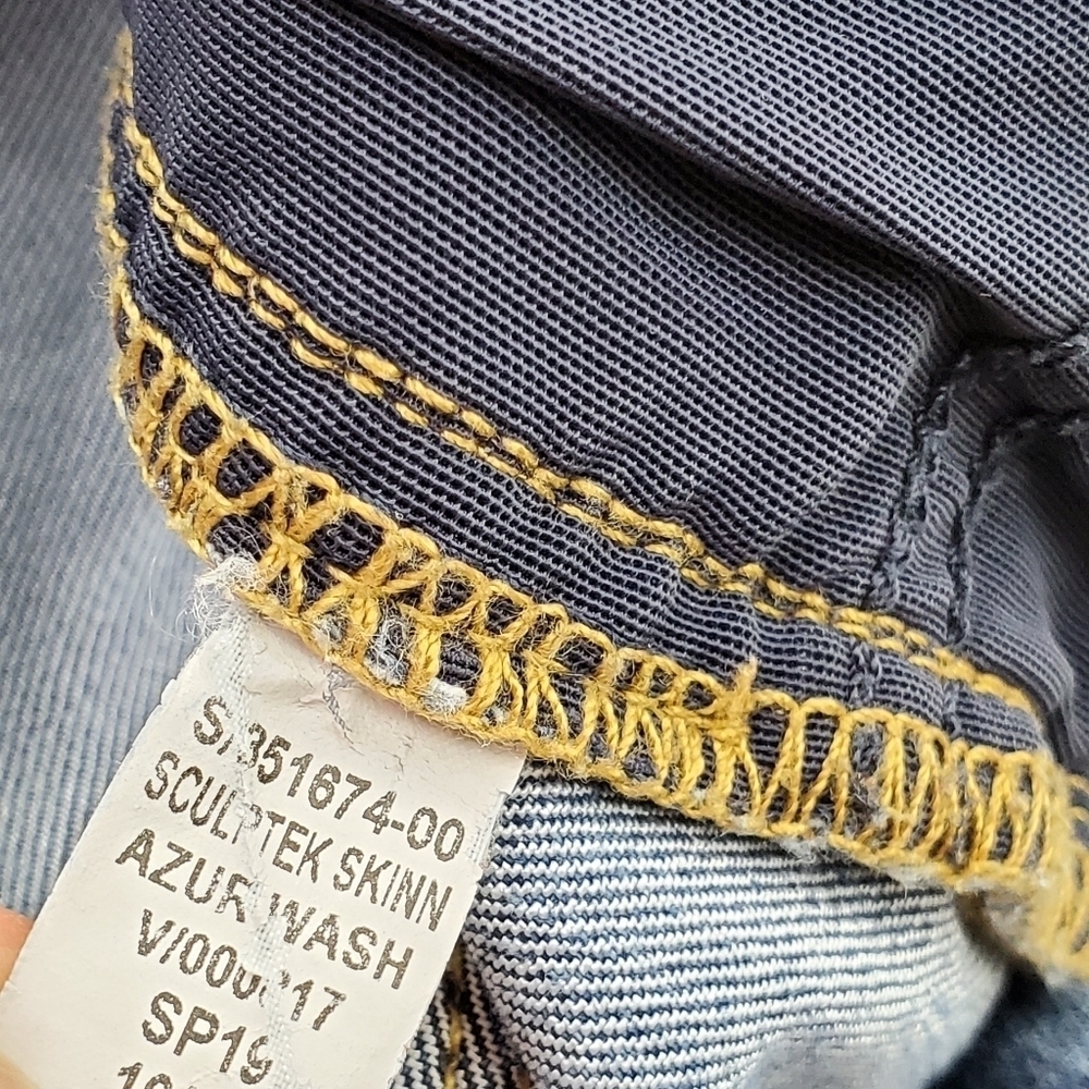 Athleta Sculptek Blue Jean 0 25x28 Azure Medium Wash Skinny Stretchy Athleisure - Picture 11 of 15